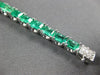 ESTATE 11.76CT DIAMOND & AAA EMERALD 18KT WHITE GOLD 3D SQUARE TENNIS BRACELET