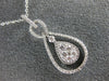ESTATE .47CT DIAMOND 18KT WHITE GOLD 3D CUSTER TEAR DROP INFINITY LOVE PENDANT