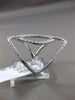 ESTATE LARGE .85CT DIAMOND 18KT WHITE GOLD 3D OPEN DOUBLE INFINITY LOVE RING