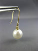 LARGE DIAMOND & AAA SOUTH SEA PEARL 14KT YELLOW GOLD LEVER BACK HANGING EARRINGS