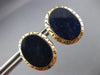 ESTATE LARGE AAA LAPIS 14KT YELLOW GOLD 3D HANDCRAFTED CLIP ON EARRINGS #26366