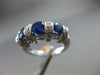 ESTATE 2.21CT DIAMOND & SAPPHIRE 14K WHITE GOLD 3 STONE PAST PRESENT FUTURE RING