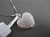 ESTATE .59CT DIAMOND 18KT WHITE GOLD CLASSIC PUFF HEART FLOATING PENDANT & CHAIN