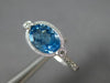 ESTATE 1.73CT DIAMOND & AAA BLUE TOPAZ 14KT WHITE GOLD FILIGREE SEMI BEZEL RING