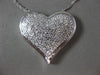 ESTATE LARGE .80CT DIAMOND 14KT WHITE GOLD 3D HEART PAVE FLOATING LOVE PENDANT