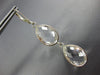 ESTATE LARGE AAA CRYSTAL 14K WHITE GOLD 3D TEAR DROP LEVER BACK HANGING EARRINGS
