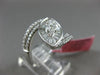 ESTATE LARGE .95CT ROUND BAGUETTE & MARQUISE DIAMOND 18KT WHITE GOLD 3D FUN RING