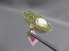 ESTATE LARGE .20CT DIAMOND & MOONSTONE 14KT YELLOW GOLD 3D CHAMSA FILIGREE RING
