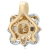 ESTATE .59CT WHITE & FANCY YELLOW DIAMOND 18KT 2 TONE GOLD SQUARE FLOWER PENDANT