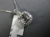 ESTATE .81CT ROUND DIAMOND 18KT WHITE GOLD DOUBLE HALO SQUARE SEMI MOUNT PENDANT