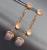 ESTATE .32CT DIAMOND 14KT ROSE GOLD 3D MATTE & SHINY CIRCULAR HANGING EARRINGS