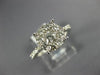 ESTATE LARGE .96CT DIAMOND 14K WHITE GOLD SOLITAIRE CLUSTER HALO ENGAGEMENT RING