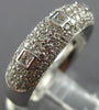 ESTATE WIDE 1.20CT DIAMOND 18KT WHITE GOLD 3D MULTI ROW COMFORT FIT RING #26459