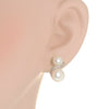 0.06CT DIAMOND & AAA SOUTH SEA PEARL 18KT WHITE GOLD CLASSIC FUN HANGING EARRINGS
