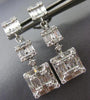 ESTATE LARGE 1.73CT DIAMOND 18KT WHITE GOLD 3D INVISIBLE STUD HANGING EARRINGS