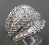 ESTATE LARGE 2.0CT BAGUETTE & ROUND DIAMOND 14KT WHITE GOLD 3D COCKTAIL RING