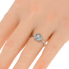 0.03CT DIAMOND & AAA BLUE TOPAZ 18KT WHITE GOLD MARQUISE & ROUND FLOWER LOVE RING