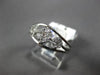 ESTATE .48CT ROUND CUT DIAMOND 14K WHITE GOLD 3D CLASSIC FLOWER CLUSTER FUN RING