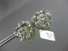 ESTATE EXTRA LARGE 18.51CT DIAMOND & AAA GREEN AMETHYST 18KT WHITE GOLD EARRINGS