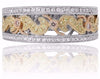 ESTATE .37CT WHITE PINK & YELLOW DIAMOND 14KT TRI COLOR GOLD 3D ANNIVERSARY RING