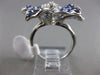 ESTATE 1.66CT DIAMOND & AAA SAPPHIRE 14K WHITE GOLD HANDCRAFTED FLOWER ROSE RING