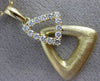 ESTATE LARGE .42CT DIAMOND 18K YELLOW GOLD MATTE & SHINY DOUBLE TRIANGLE PENDANT