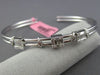 .78CT ROUND & BAGUETTE DIAMOND 18KT WHITE GOLD 3D SQUARE FLEXIBLE LOVE BANGLE