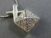 ESTATE LARGE 1.4CT DIAMOND 18K WHITE GOLD TRIANGULAR X LOVE PYRAMID PENDANT #481