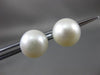 ESTATE WIDE AAA SOUTH SEA PEARL 14KT WHITE GOLD CLASSIC STUD EARRINGS 9.5mm