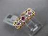 ESTATE .14CT DIAMOND & AAA RUBY 18KT WHITE & ROSE GOLD FILIGREE ANNIVERSARY RING