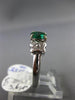 ESTATE 1.02CT DIAMOND & AAA EMERALD 18KT WHITE GOLD BUTTERFLY ENGAGEMENT RING
