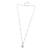 ESTATE 1.27CT WHITE & FANCY YELLOW DIAMOND 18KT 2 TONE GOLD PEAR SHAPE NECKLACE