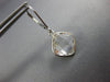 ESTATE AAA CRYSTAL 14KT WHITE GOLD 3D CUSHION CLASSIC BEZEL HANGING EARRINGS