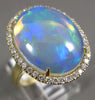 LARGE 7.80CT DIAMOND & AAA OPAL 14KT YELLOW GOLD CLASSIC OVAL DOUBLE HALO RING