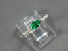 ESTATE .26CT DIAMOND & AAA EMERALD 14K WHITE GOLD 3D ROUND & PEAR SHAPE FUN RING