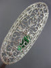 ESTATE EXTRA LARGE .94CT DIAMOND 18K WHITE GOLD OPEN FILIGREE OVAL COCKTAIL RING