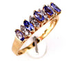 .62CT DIAMOND & AAA TANZANITE 14KT YELLOW GOLD ROUND & MARQUISE ANNIVERSARY RING