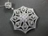 LARGE 3.93CT ROUND & PRINCESS DIAMOND 18K WHITE GOLD 3D FLOWER SNOWFLAKE PENDANT