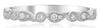 ESTATE .13CT DIAMOND 14K WHITE GOLD LEAF FILIGREE SEMI ETERNITY ANNIVERSARY RING