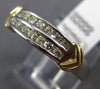 ESTATE .50CT DIAMOND 14KT TWO TONE GOLD TWO ROW V SHAPE WEDDING ANNIVERSARY RING
