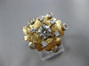 ANTIQUE LARGE .83CT ROUND OLD MINE DIAMOND 14KT WHITE & YELLOW GOLD FLOWER RING