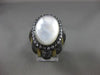 ANTIQUE LARGE .90CT DIAMOND & MOONSTONE 14KT BLACK & YELLOW GOLD 3D FLIGREE RING