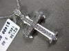 ESTATE .20CT DIAMOND 14KT WHITE GOLD 3D CLASSIC FILIGREE MILGRAIN CROSS PENDANT
