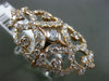 ANTIQUE LARGE 2.33CT DIAMOND 14K ROSE GOLD FLEUR DE LIS ETOILE FILIGREE FUN RING