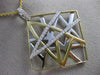 ESTATE LARGE .55CT DIAMOND 18KT TWO TONE GOLD 3D SQUARE STAR CRISS CROSS PENDANT