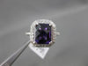 ESTATE LARGE 4.82CTW DIAMOND & AAA AMETHYST 14KT WHITE GOLD FILIGREE HALO RING