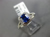 ESTATE 1.43CT DIAMOND & AAA SAPPHIRE 14KT WHITE GOLD SQUARE HALO ENGAGEMENT RING