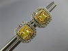 ESTATE .75CT WHITE & FANCY YELLOW DIAMOND 14KT 2 TONE GOLD OCTAGON STUD EARRINGS