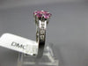 ESTATE .84CT DIAMOND & AAA PINK SAPPHIRE 14K WHITE GOLD FLOWER CLUSTER LOVE RING
