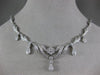 ESTATE 1.58CT DIAMOND 14KT WHITE GOLD 3D FILIGREE V SHAPE CHANDELIER NECKLACE